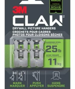 3M Claw Drywall Picture Hanger, 25-lb, 4-pk