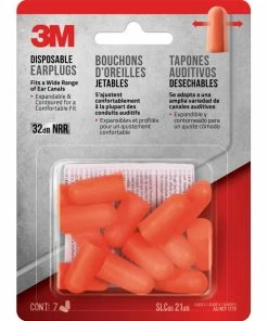 3M™ 92077-7-10DC NRR 32dB Uncorded Disposable Earplugs, Orange, 7-Pairs