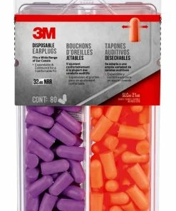 3M™ 92800-80-6DC NRR 32dB Uncorded Disposable Earplugs, Purple/Orange, 80-Pairs