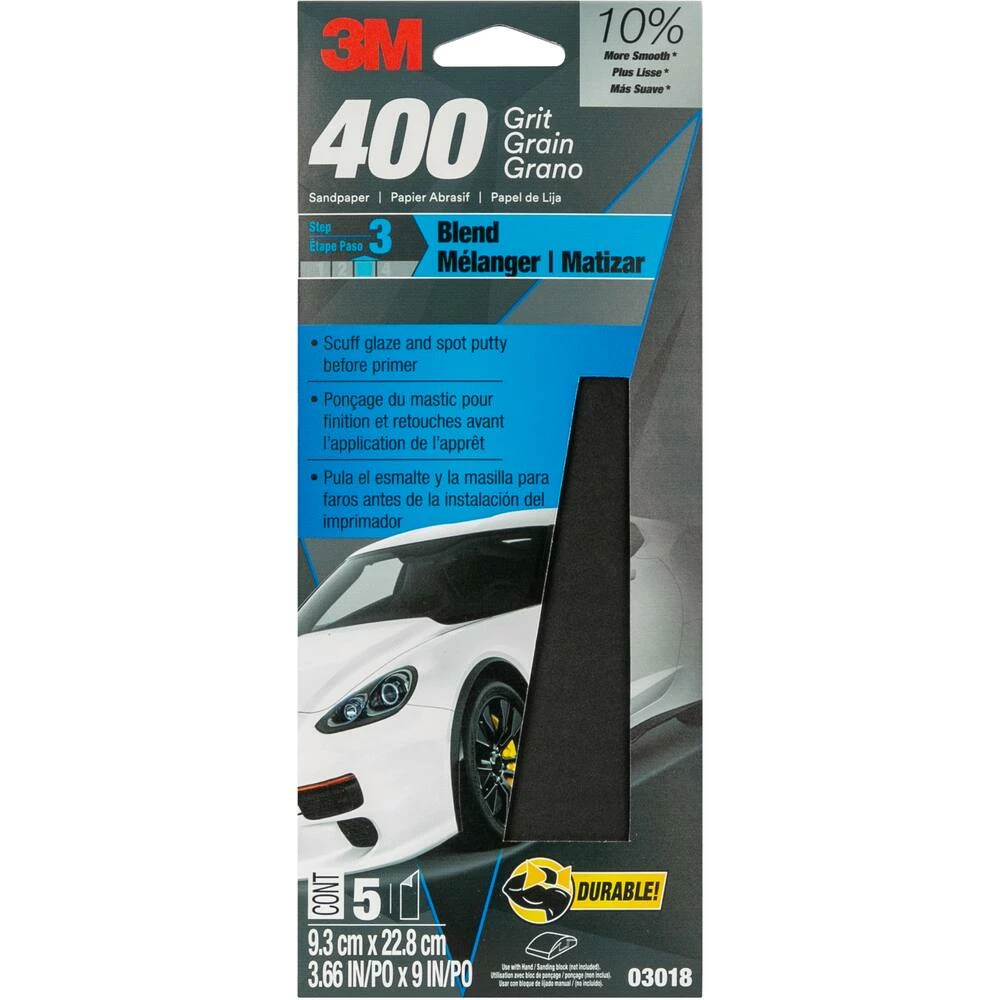 3M Wet Or Dry Sandpaper, 4-in X 9-in, 5-pk - Image 2