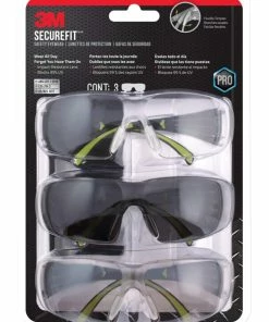 3M™ SF400-W-3PK-PS SecureFit™ Pro Anti-Fog Anti-Scratch Safety Glasses Set, 3-pc
