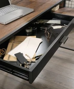 Sauder Boulevard Café Corner L-Shaped Home Office Computer Desk, Vintage Oak Finish