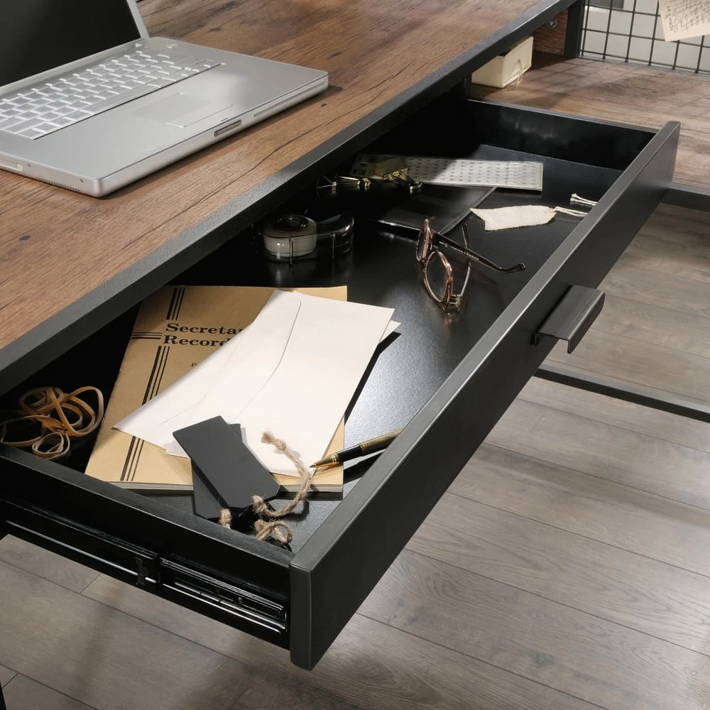 Sauder Boulevard Café Corner L-Shaped Home Office Computer Desk, Vintage Oak Finish