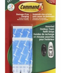 3M Command Outdoor Foam Strip Refills, Medium/Large, 6-pk