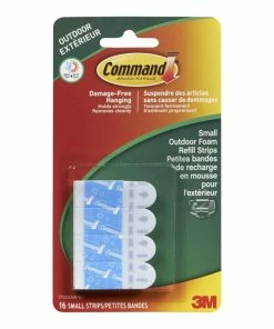 3M Command Outdoor Foam Strip Refills, Small, 16-pk