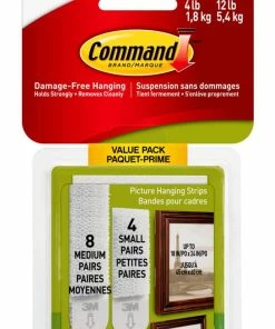 3M Command Medium Picture Hanging Strips, Assorted