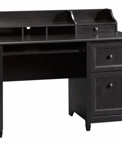 Sauder Edge Water Computer Desk With Hutch, Estate Black