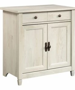 Sauder Edge Water 2-Door Storage Cabinet With Adjustable Shelf, Chalked Chestnut Finish