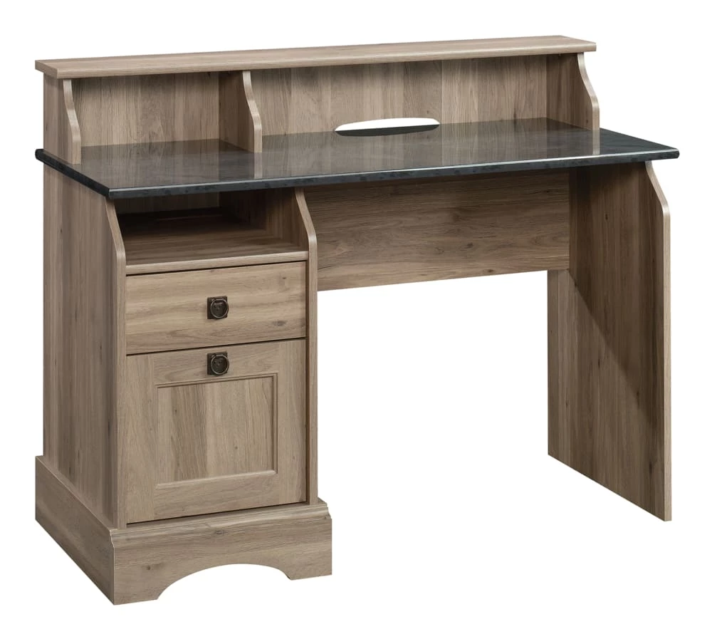 Sauder Graham Hill 2-Drawer Home Office Computer Desk With Hutch, Salt Oak Finish