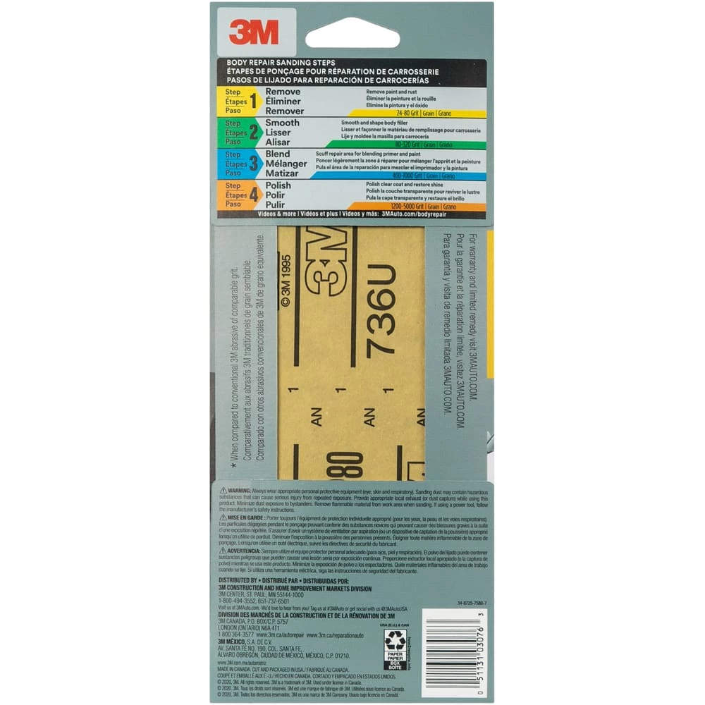 3M Precision Shaped Grain Sandpaper, 3-2/3-in X 9-in - Image 4