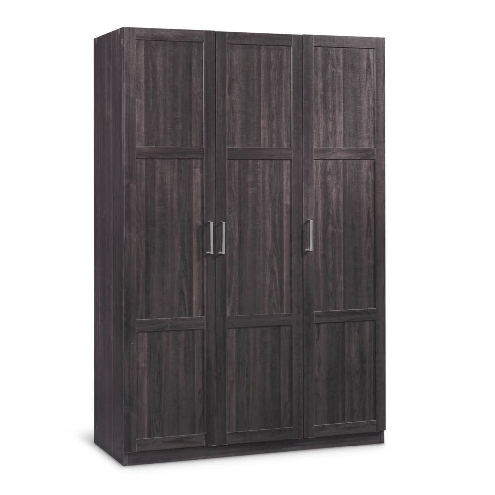 Sauder 3-Door Wardrobe/Armoire Clothes Storage Cabinet With Hanger Rod & Shelves, Cinnamon