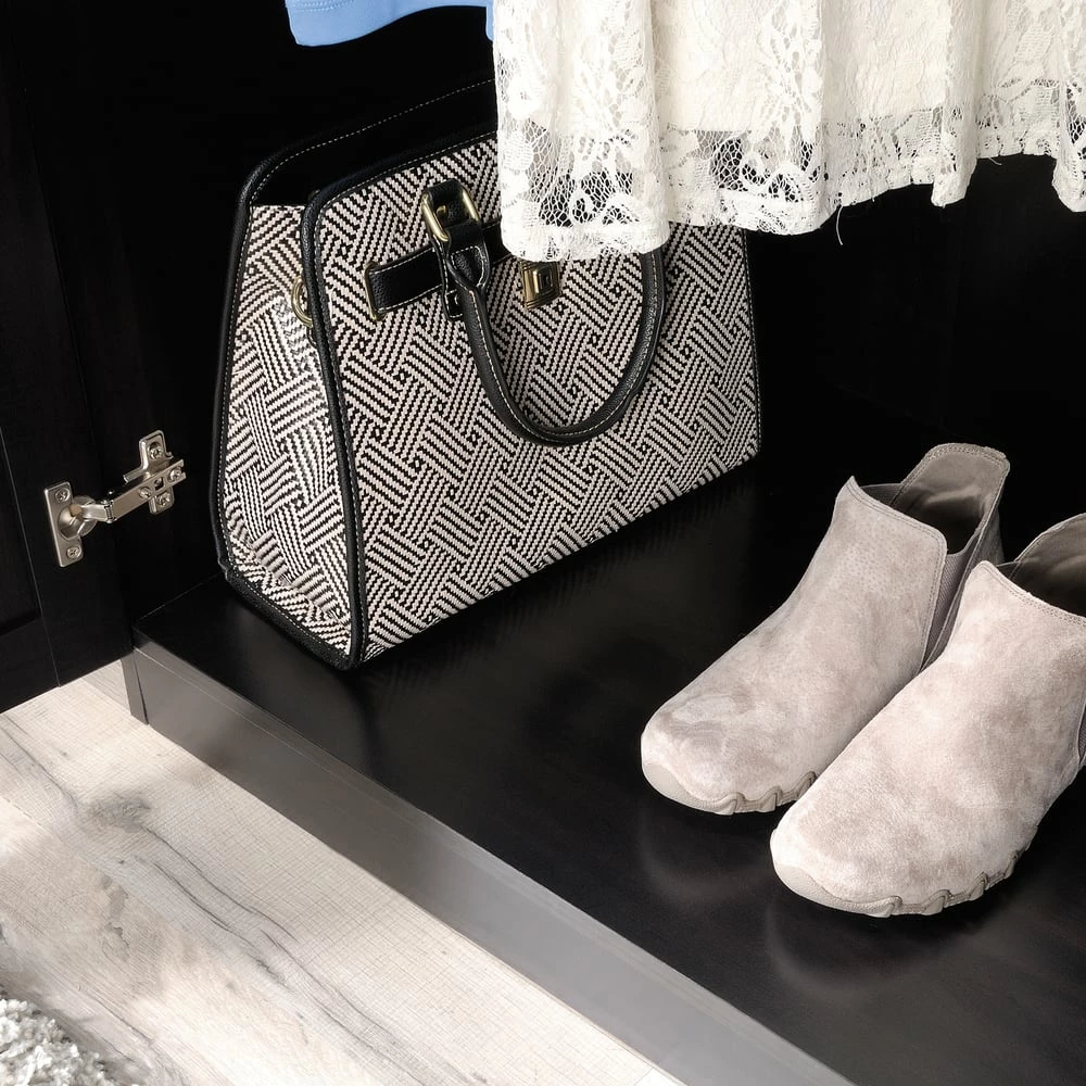 Sauder 3-Door Wardrobe/Armoire Clothes Storage Cabinet With Hanger Rod & Shelves, Cinnamon - Image 5