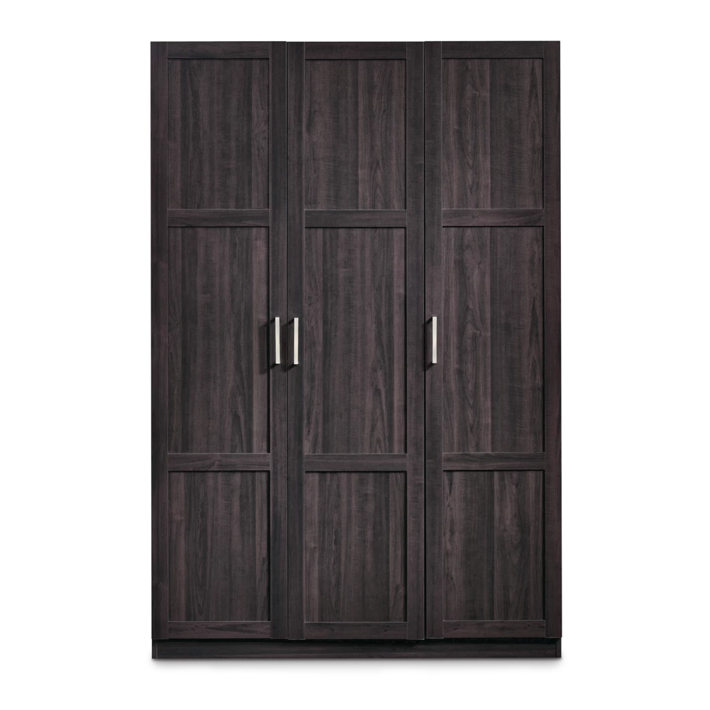 Sauder 3-Door Wardrobe/Armoire Clothes Storage Cabinet With Hanger Rod & Shelves, Cinnamon - Image 3