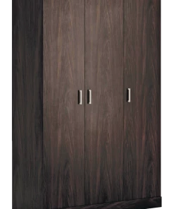 Sauder 3-Door Wardrobe/Armoire Clothes Storage Cabinet With Hanger Rod & Shelves, Espresso