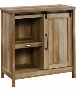Sauder Adept TV Stand & Storage Cabinet With Sliding Door, Craftsman Oak Finish