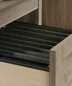 Sauder Barrister Lane Home Office Executive Desk With Storage, Salt Oak Finish