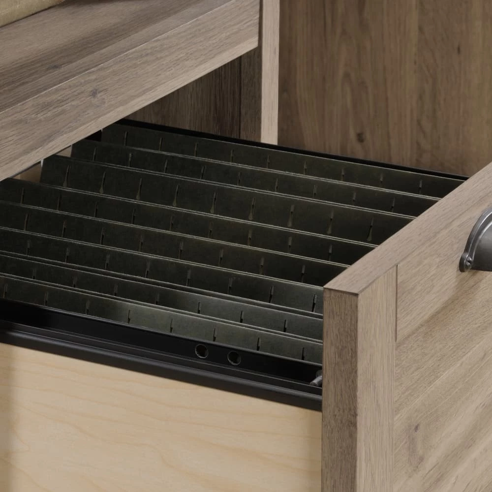 Sauder Barrister Lane Home Office Executive Desk With Storage, Salt Oak Finish