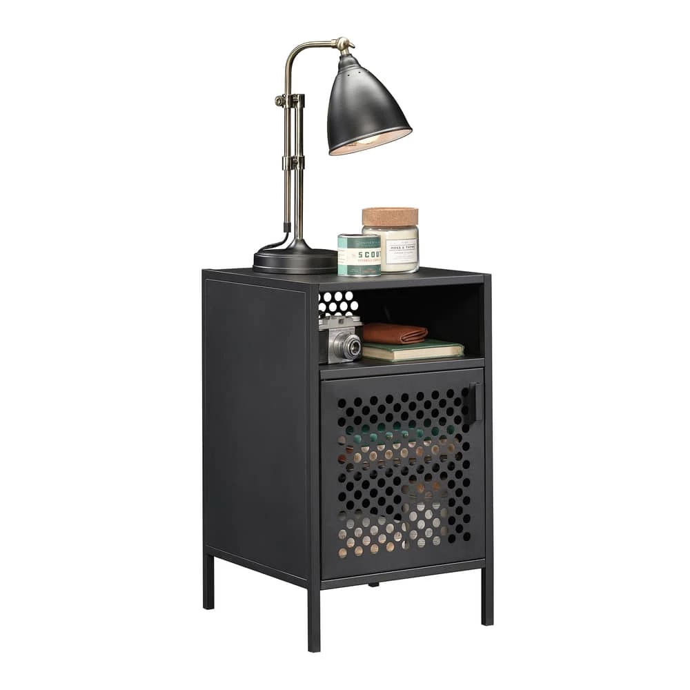 Sauder Boulevard Cafe Metal Night Stand With Storage, Black - Image 2