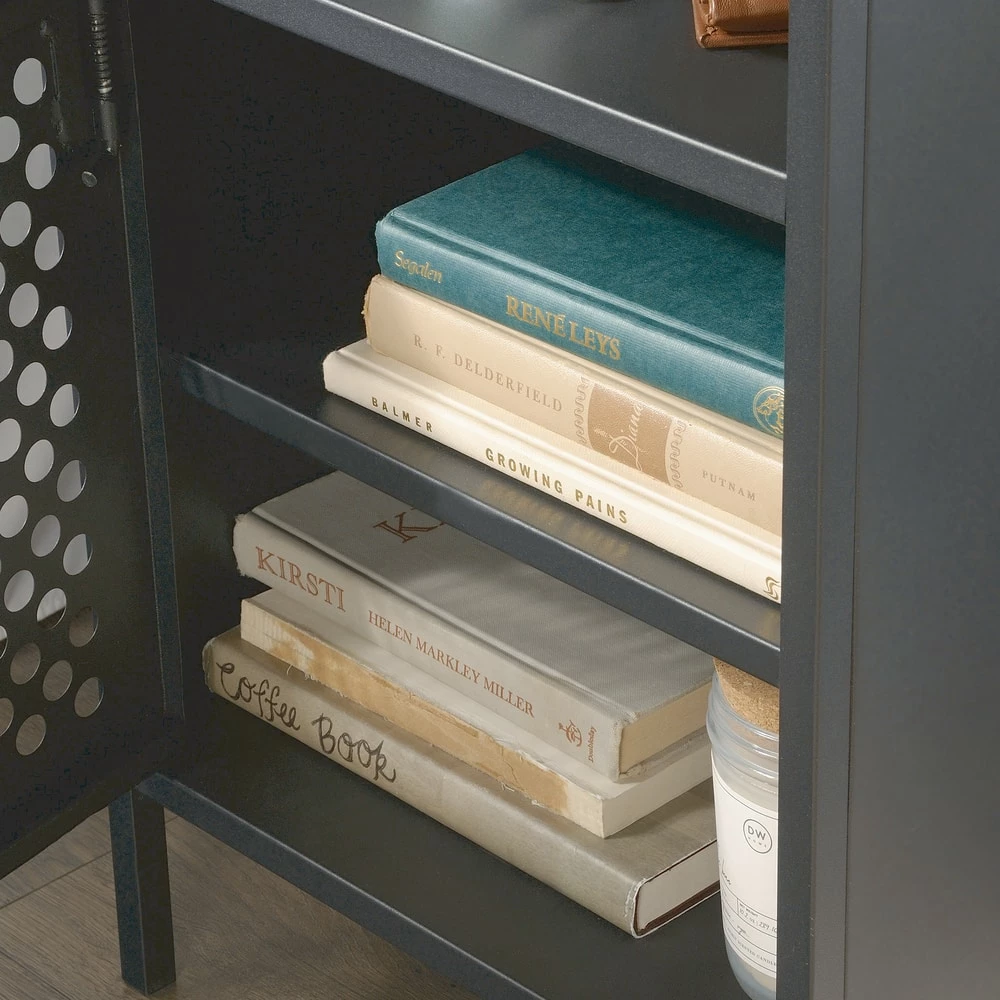 Sauder Boulevard Cafe Metal Night Stand With Storage, Black - Image 8