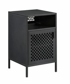 Sauder Boulevard Cafe Metal Night Stand With Storage, Black