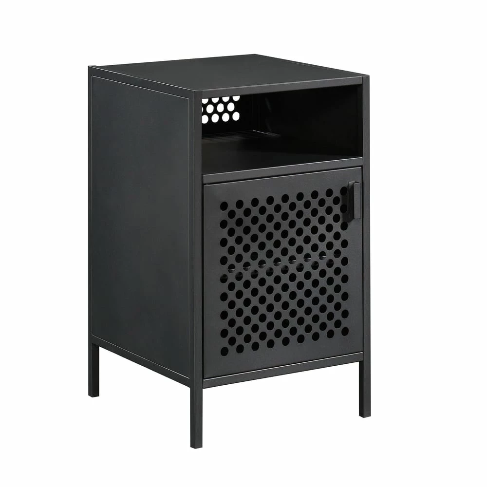 Sauder Boulevard Cafe Metal Night Stand With Storage, Black