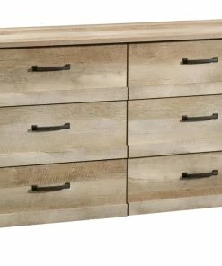 Sauder Cannery Bridge 6-Drawer Double Dresser/Chest Bedroom Storage, Lintel Oak Finish