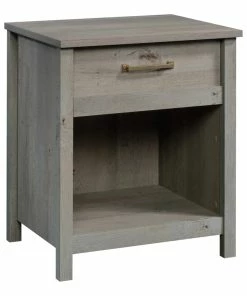 Sauder Cannery Bridge 1-Drawer Bedroom Nightstand/Bedstand Open Shelf, Mystic Oak Finish