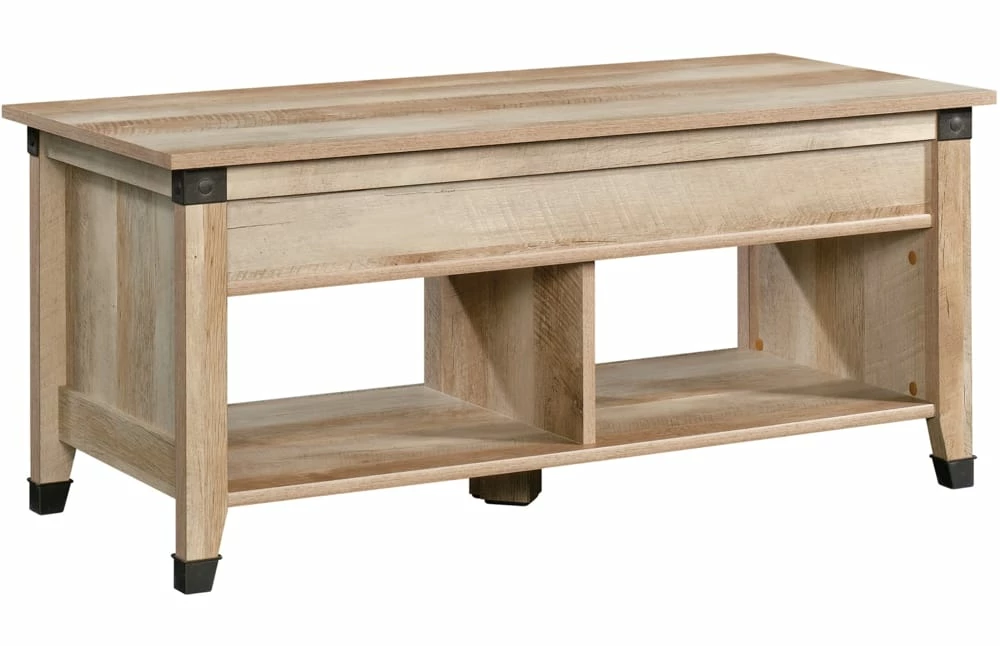 Sauder Carson Forge Lift Top Storage Coffee Table, Lintel Oak Finish