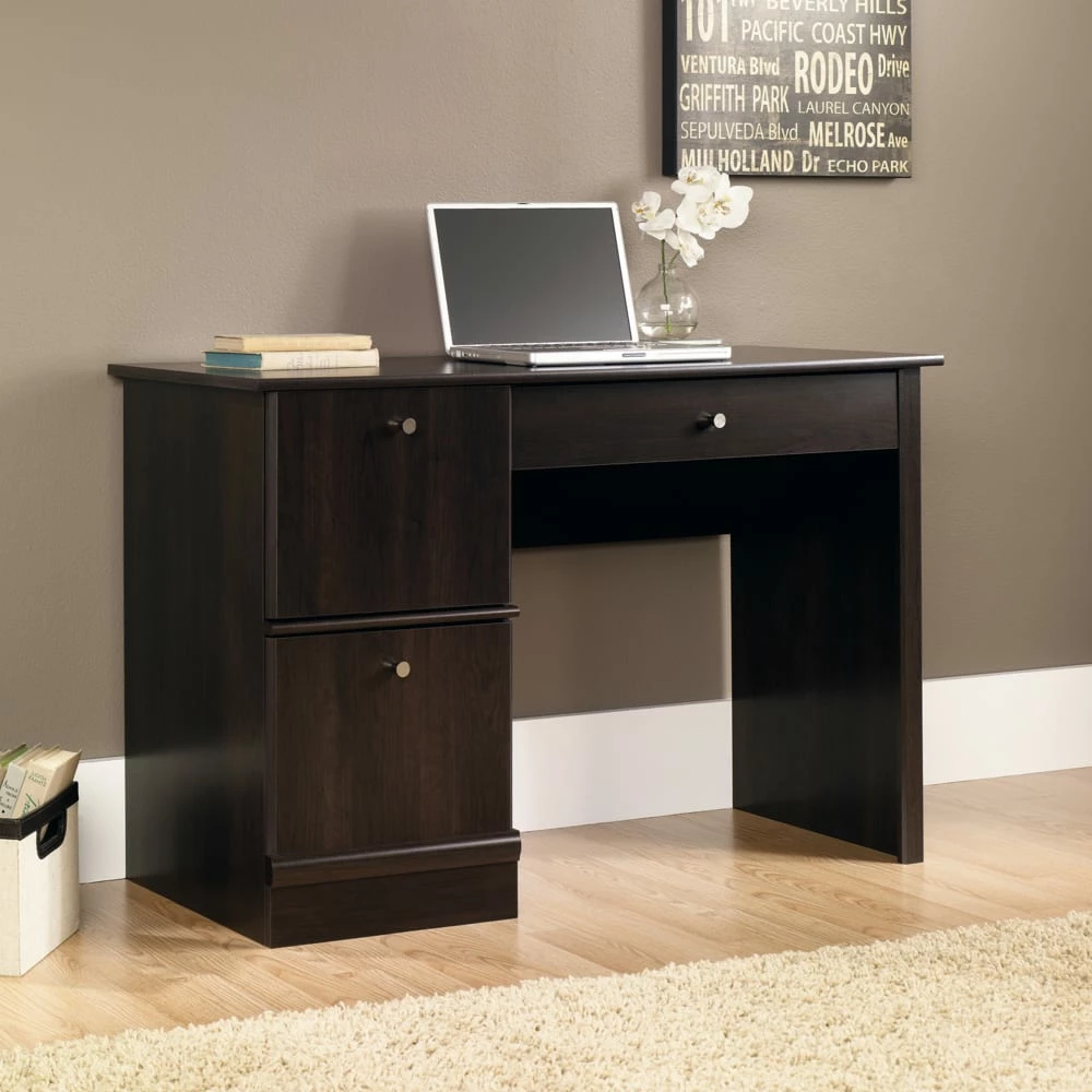 Sauder 3-Drawer Home Office Computer Desk With File Drawer, Cinnamon Cherry Finish - Image 2