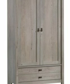 Sauder Cottage Road 2-Door 1-Drawer Armoire/Wardrobe Hanger Rod & Shelf, Mystic Oak Finish