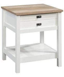 Sauder Cottage Road 1-Drawer Bedroom Nightstand/Bedstand Open Shelf, Lintel Oak Finish