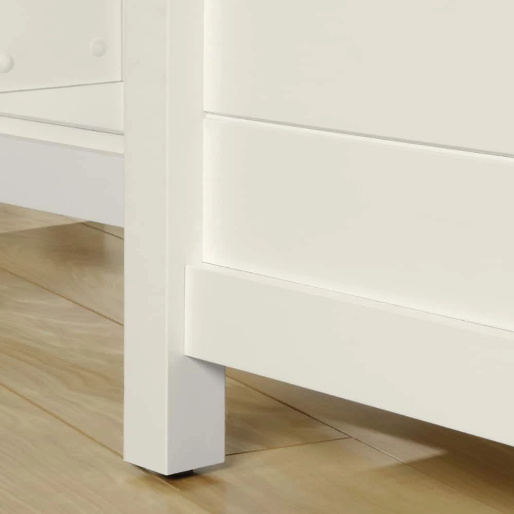 Sauder Cottage Road 1-Drawer Work Desk/Table With Storage Shelves, Soft White - Image 2