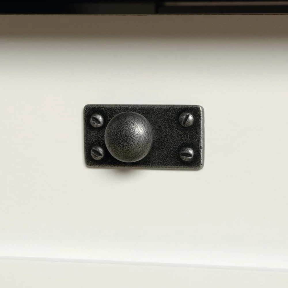 Sauder Cottage Road 1-Drawer Work Desk/Table With Storage Shelves, Soft White - Image 3