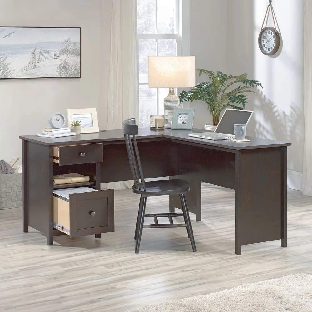 Sauder County Line Home Office L-Desk With Storage, Estate Black - Image 9