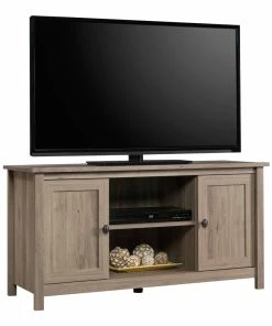 Sauder County Line 2-Door TV Stand & Media Storage Console Cabinet, Salt Oak Finish