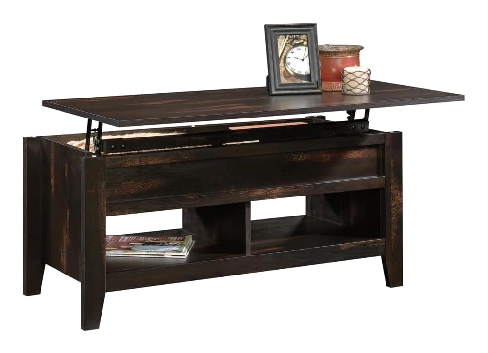 Sauder Dakota Pass Lift Top Storage Coffee Table, Char Pine Finish - Image 3
