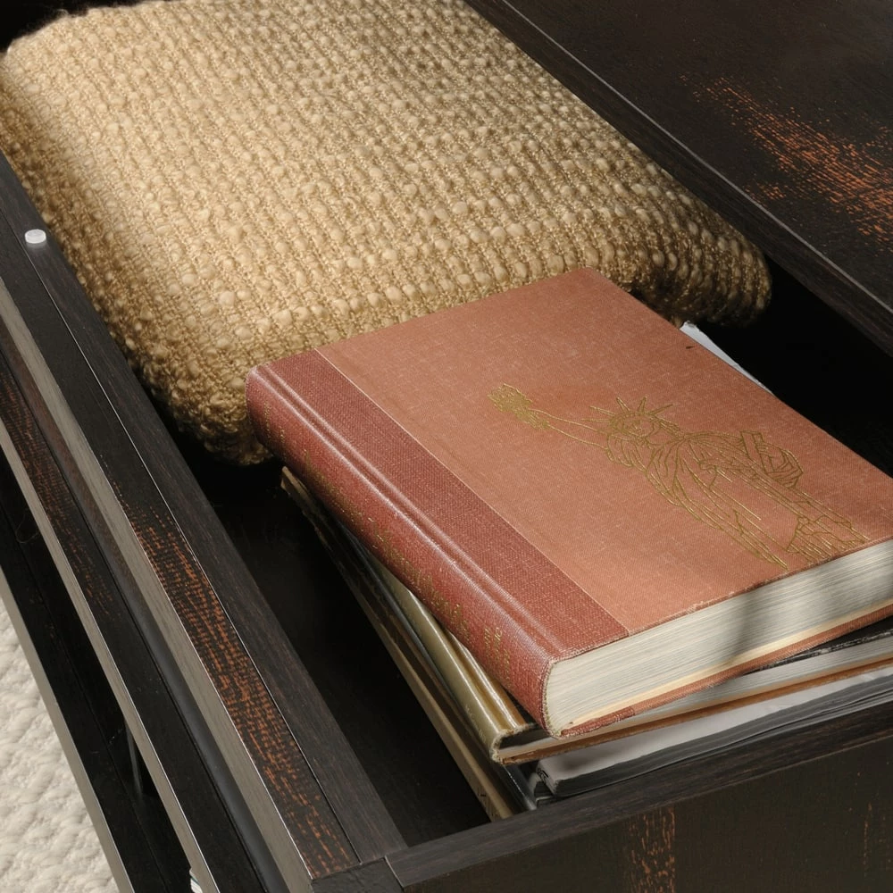 Sauder Dakota Pass Lift Top Storage Coffee Table, Char Pine Finish - Image 9