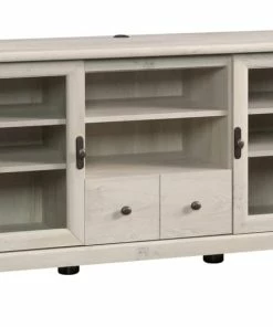 Sauder Edge Water 2-Door TV Stand & Media Storage Console Cabinet, Chalked Chestnut Finish