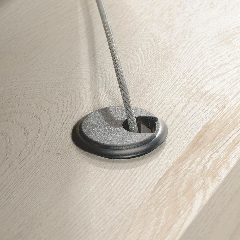 Sauder Edge Water Home Office L-Desk With Storage, Chalked Chestnut - Image 8