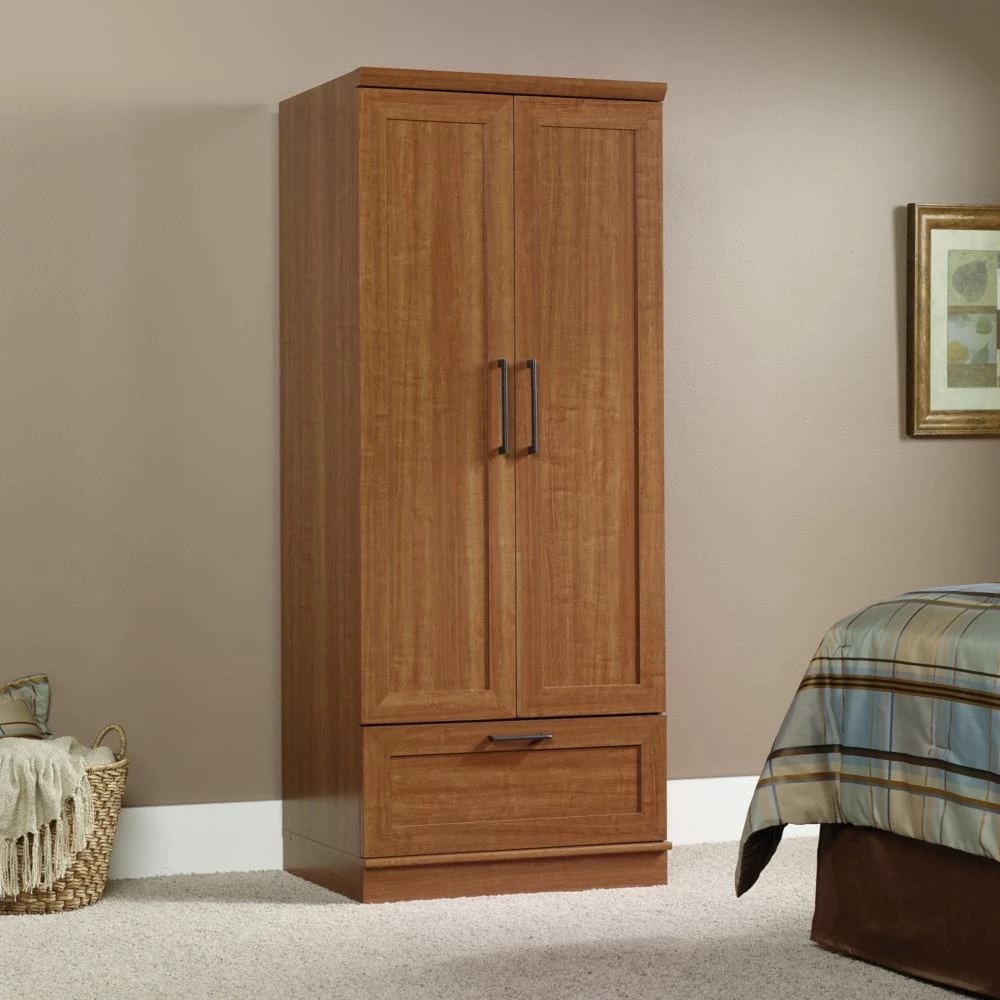 Sauder Homeplus 2-Door 1-Drawer Storage Cabinet/Wardrobe/Armoire, Sienna Oak Finish - Image 3
