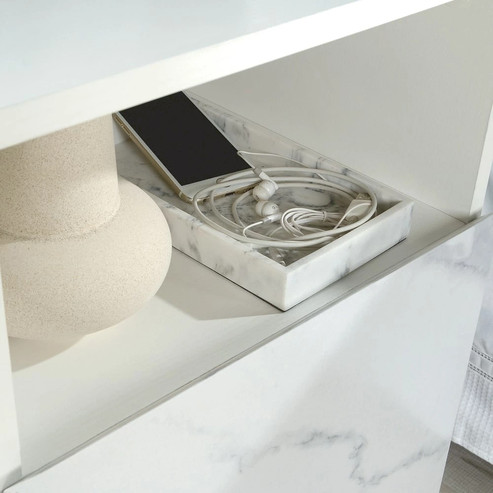 Sauder Hudson Court Open-Shelf Nightstand With Storage, Pearl Oak - Image 5