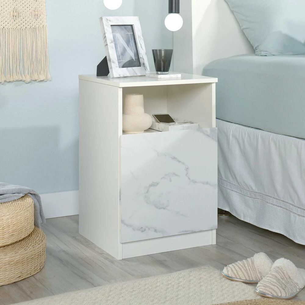 Sauder Hudson Court Open-Shelf Nightstand With Storage, Pearl Oak - Image 8