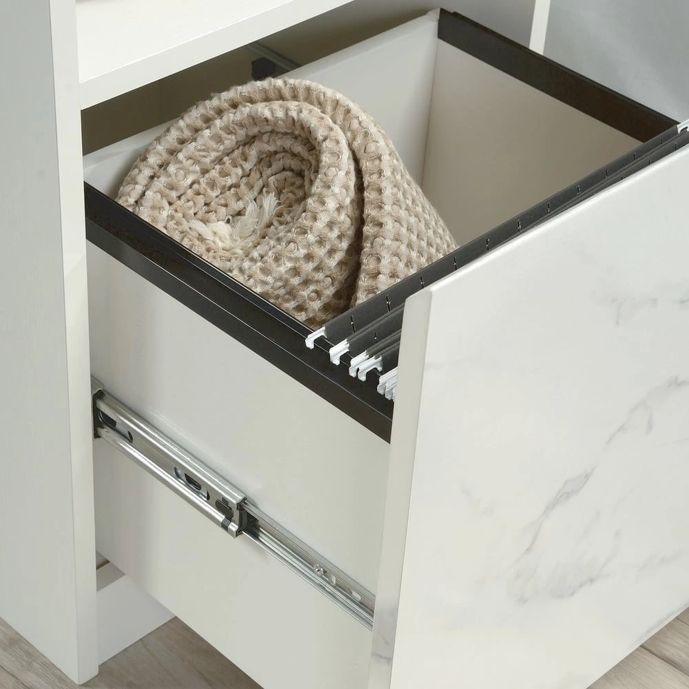 Sauder Hudson Court Open-Shelf Nightstand With Storage, Pearl Oak - Image 4