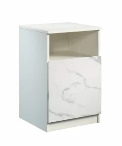 Sauder Hudson Court Open-Shelf Nightstand With Storage, Pearl Oak