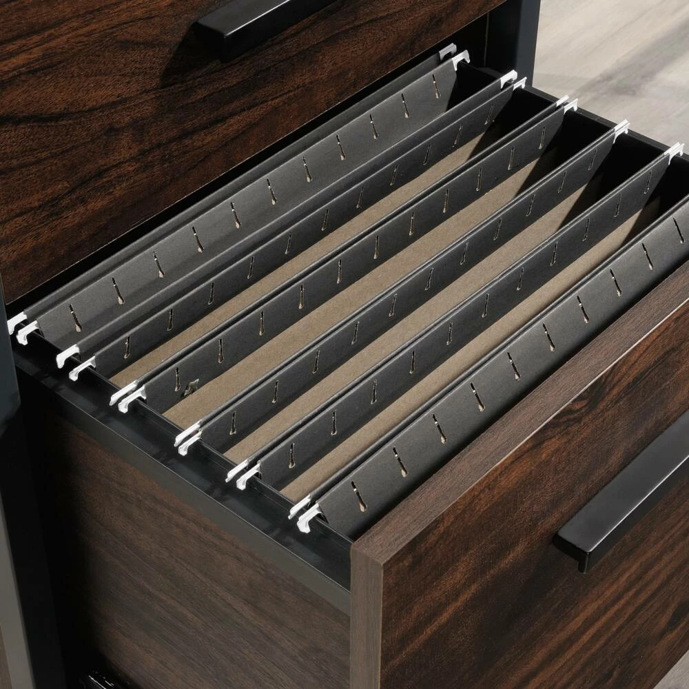 Sauder Market Commons Corner L-Shaped Home Office Computer Desk, Rich Walnut Finish - Image 3