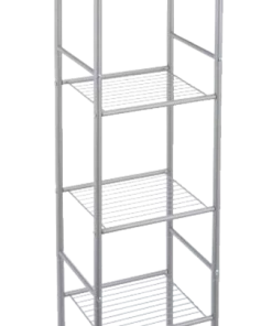 Sauder Nautilus 6-Tier Freestanding Bathroom Storage Shelf Linen Tower, Chrome