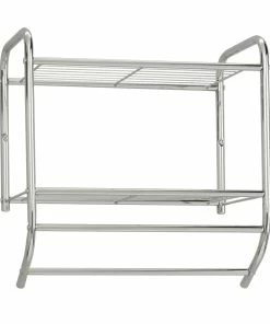 Sauder Wall-Mounted Towel Shelf/Hanger Rack For Bathroom Storage, Chrome