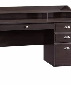 Sauder Shoal Creek 3-Drawer Home Office Computer Desk With Hutch, Jamocha Wood Finish
