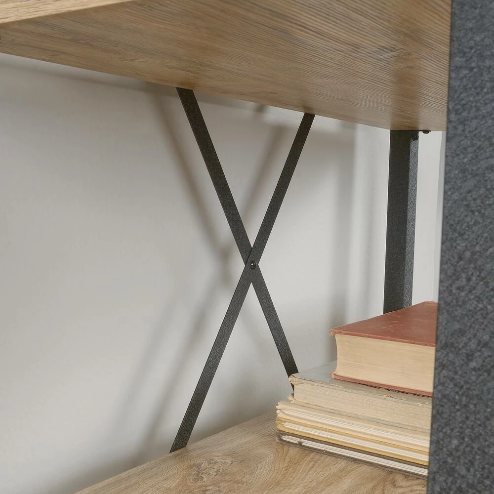 Sauder Steel River Open-Shelf Bookcase With Doors, Milled Mesquite - Image 4