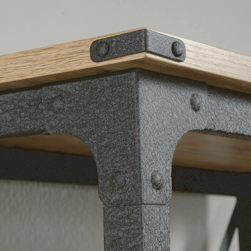 Sauder Steel River Open-Shelf Bookcase With Doors, Milled Mesquite - Image 7